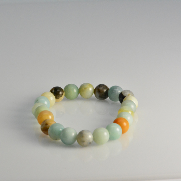 Multi color Amazonite bracelet - stretch bracelet - Picture 3 of 6